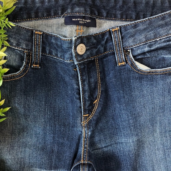 Women's 4 S/C Levi's 552 Mid Rise Straight Blue Jeans Medium Wash - Picture 2 of 4